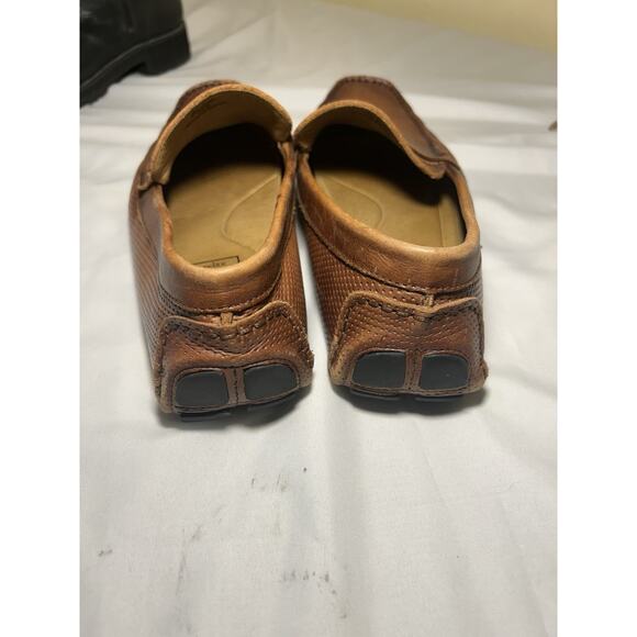 Mercanti Fiorentini Moccasins Loafers Shoe Mens 10 Driving Brown Leather Slip On - Picture 3 of 8